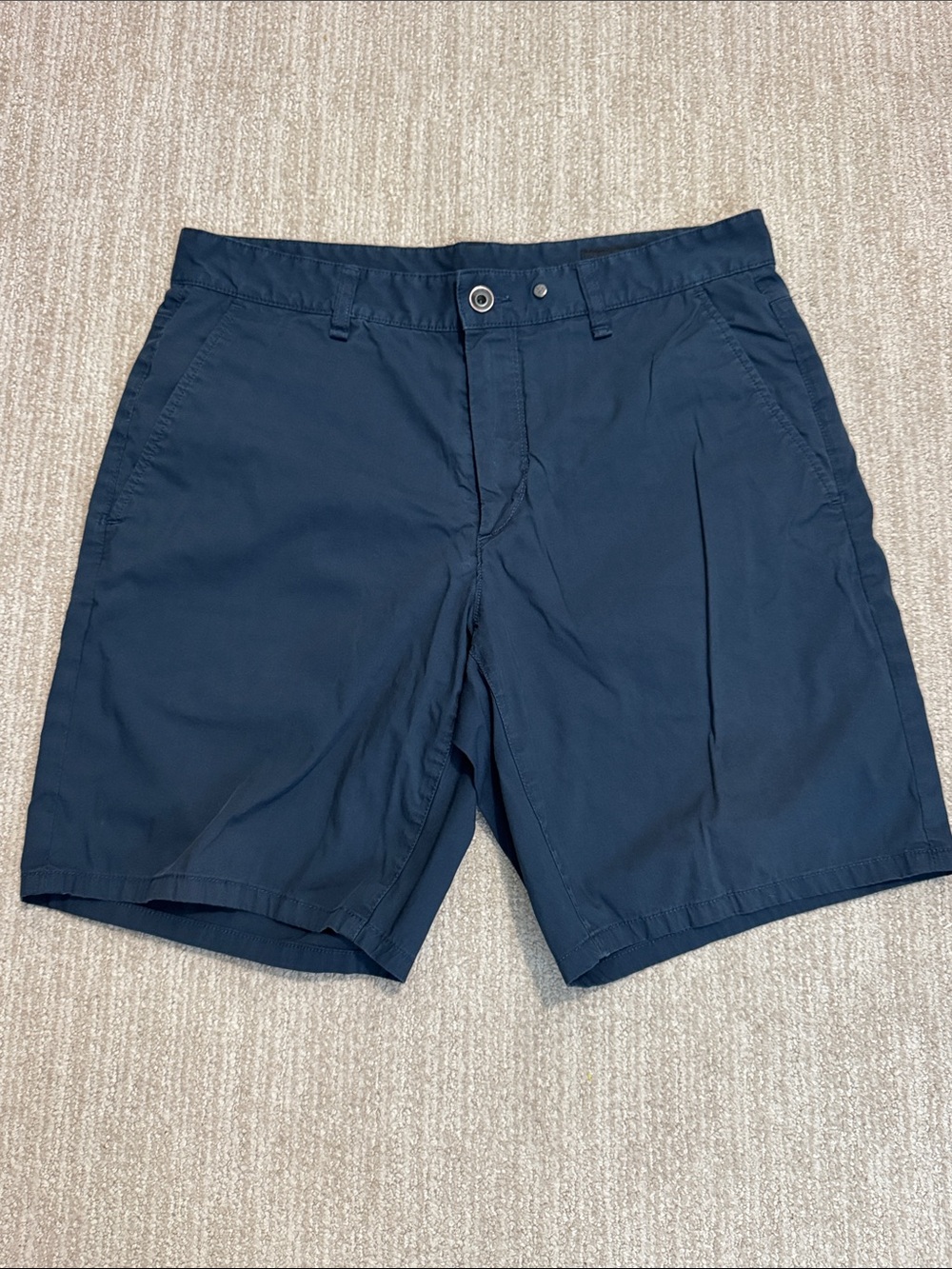 Rag & Bone Mens 32 Navy Blue Classic Chino Shorts Stretch Cotton Flat Front